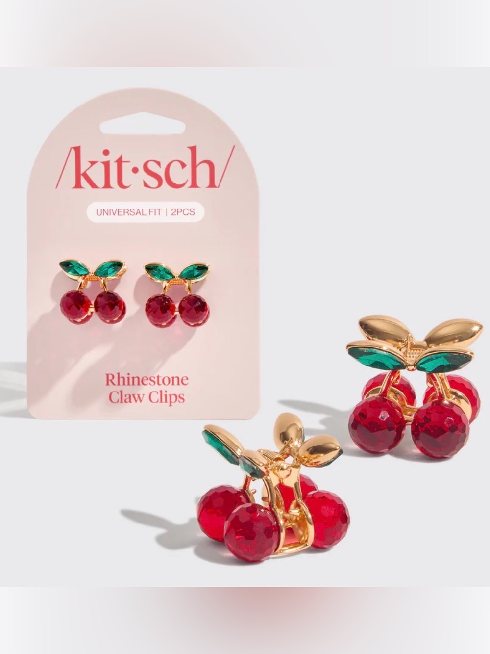 Kitsch Cherry Rhinestone Hair Claw Clips 🍒 - NWT